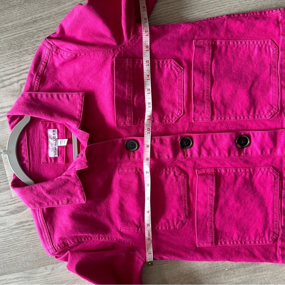 Loft Bright Pink Denim Jacket XS - Picture 9 of 11